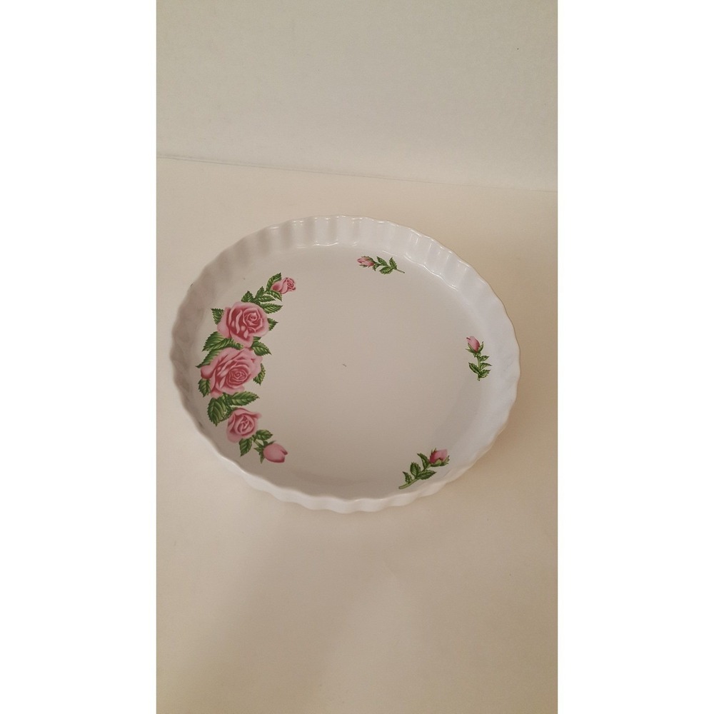 Christineholm Porcelain Flower Platter Backing Dish‎ Scalloped 9.5" Round